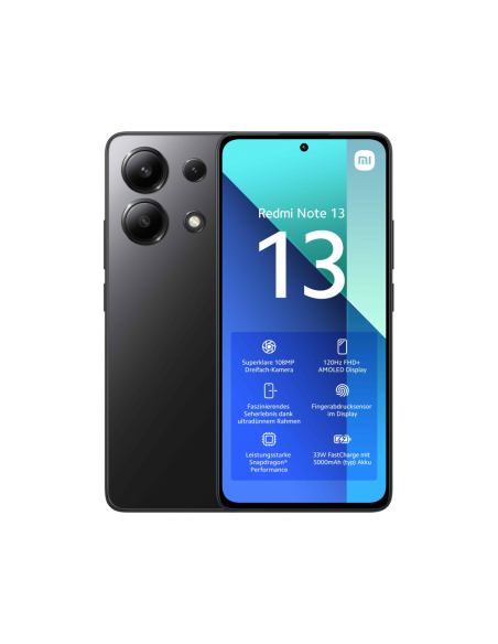 Xiaomi Redmi Note 13 16,9 cm (6.67") Ranura híbrida Dual SIM Android 13 4G USB Tipo C 8 GB 256 GB 5000 mAh Negro