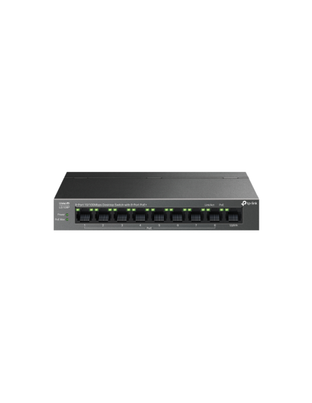 TP-Link LiteWave LS109P switch No administrado Fast Ethernet (10/100) Energía sobre Ethernet (PoE) Negro