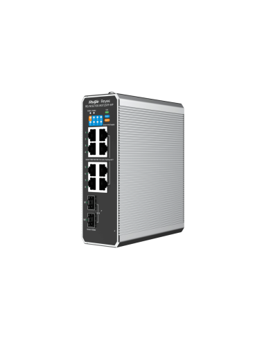 Ruijie Networks RG-NIS2100 Gestionado L2 Gigabit Ethernet (10/100/1000) Energía sobre Ethernet (PoE) Negro, Acero inoxidable