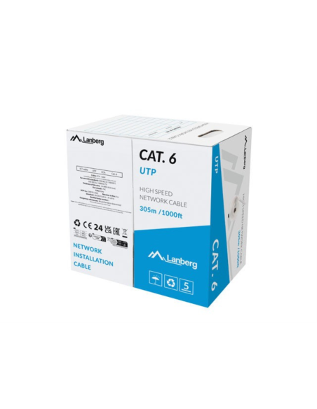 Lanberg LCU6-15CC-0305-S cable de red Gris 305 m Cat6 U/UTP (UTP)