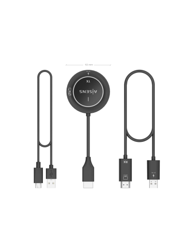 AISENS ASWL-H2K30M002-BK extensor audio/video Transmisor y receptor de señales AV
