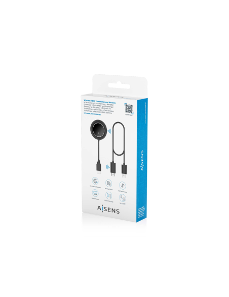 AISENS ASWL-H2K30M002-BK extensor audio/video Transmisor y receptor de señales AV