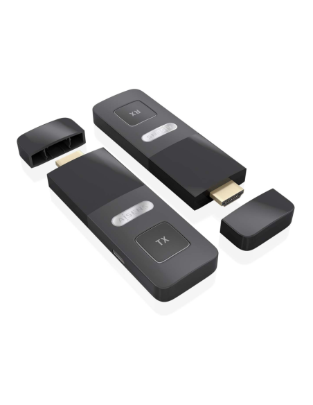 AISENS ASWL-H2K30M001-BK extensor audio/video Transmisor y receptor de señales AV