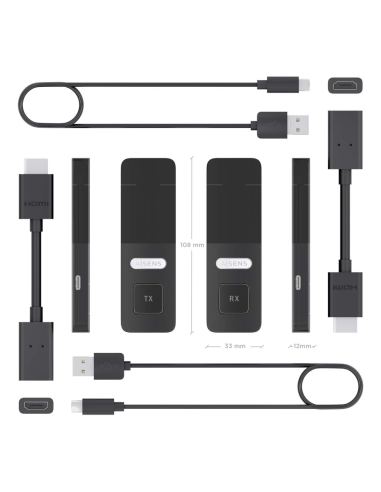 AISENS ASWL-H2K30M001-BK extensor audio/video Transmisor y receptor de señales AV
