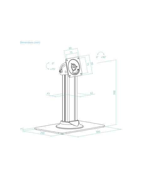 TooQ Soporte de Mesa para Marco Antirrobo Tablet