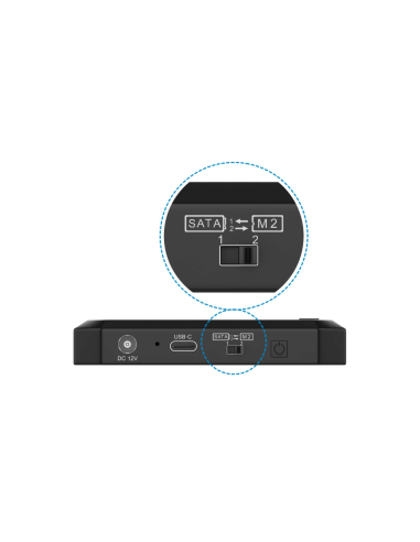 AISENS ASDS-M2SATA04B base de conexión para disco duro USB 3.2 Gen 1 (3.1 Gen 1) Type-C