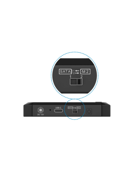 AISENS ASDS-M2SATA04B base de conexión para disco duro USB 3.2 Gen 1 (3.1 Gen 1) Type-C