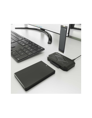 AISENS ASDS-M2SATA04B base de conexión para disco duro USB 3.2 Gen 1 (3.1 Gen 1) Type-C