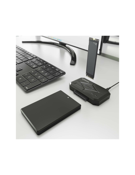AISENS ASDS-M2SATA04B base de conexión para disco duro USB 3.2 Gen 1 (3.1 Gen 1) Type-C
