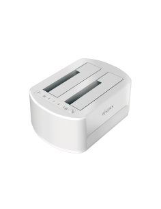 AISENS Estacion de Docking de Doble Bahia ASDS-D02W SATA 2.5/3.5 a USB 3.0/3.1 Gen1, Clone, Blanca 2