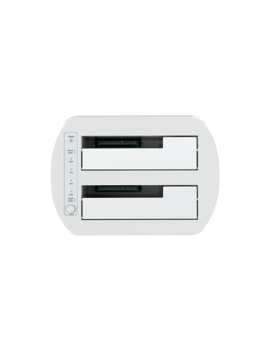 AISENS Estacion de Docking de Doble Bahia ASDS-D02W SATA 2.5/3.5 a USB 3.0/3.1 Gen1, Clone, Blanca