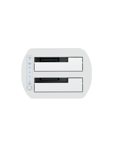 AISENS Estacion de Docking de Doble Bahia ASDS-D02W SATA 2.5/3.5 a USB 3.0/3.1 Gen1, Clone, Blanca