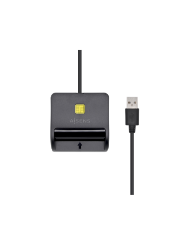 AISENS Lector de Tarjeta Inteligente DNI con Lector de Tarjetas SIM, SD, Micro SD, MMC, RS-MMC, MMC Micro, Negro