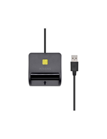 AISENS Lector de Tarjeta Inteligente DNI con Lector de Tarjetas SIM, SD, Micro SD, MMC, RS-MMC, MMC Micro, Negro