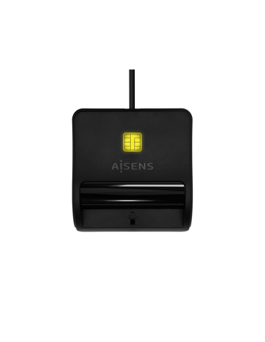 AISENS Lector De Tarjeta Inteligente DNI, USB-C, Negro