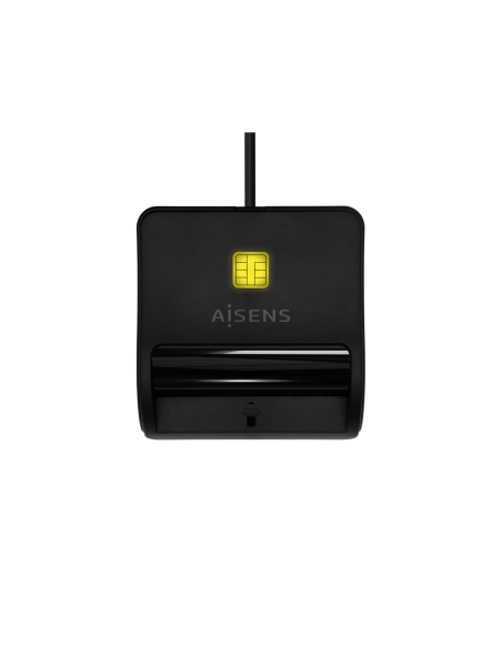 AISENS Lector De Tarjeta Inteligente DNI, USB-C, Negro
