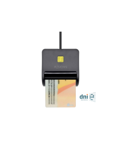 AISENS Lector de Tarjeta Inteligente DNI, Negro