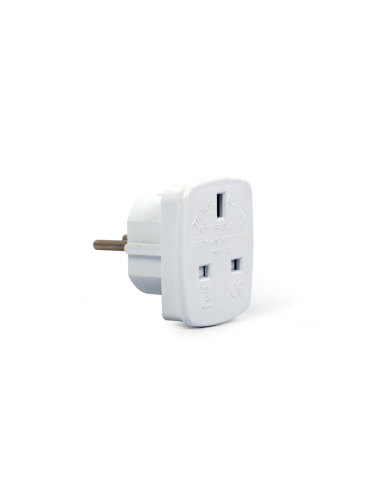Gembird A-AC-UKEU-001 adaptador de enchufe eléctrico Tipo G (RU) Tipo F Blanco