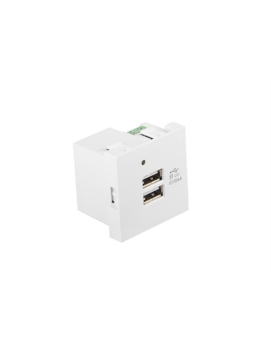 Lanberg AC-4545-2XUSB2.1-W toma de corriente 2x USB Blanco