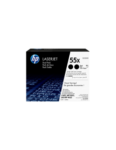 HP Pack de ahorro de 2 cartuchos de tóner original LaserJet 55X de alta capacidad negro