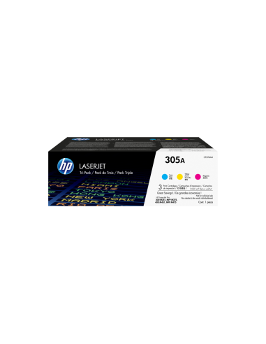 HP Pack de ahorro de 3 cartuchos de tóner original LaserJet 305A cian/magenta/amarillo