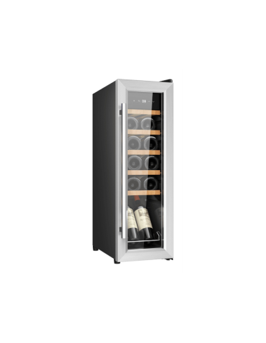 Cecotec Bolero GrandSommelier 1250 Nevera de vino Independiente Negro, Acero inoxidable 12 botella(s)