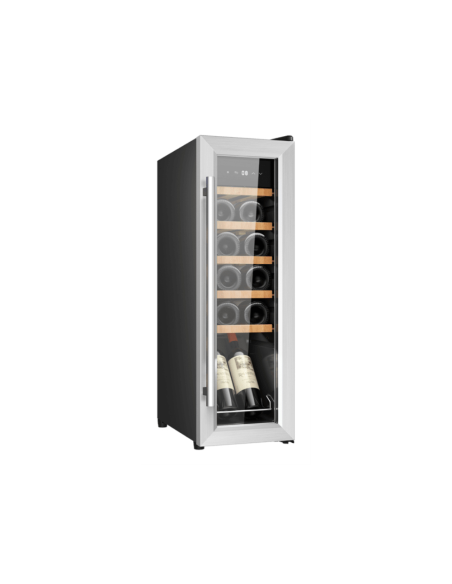Cecotec Bolero GrandSommelier 1250 Nevera de vino Independiente Negro, Acero inoxidable 12 botella(s)