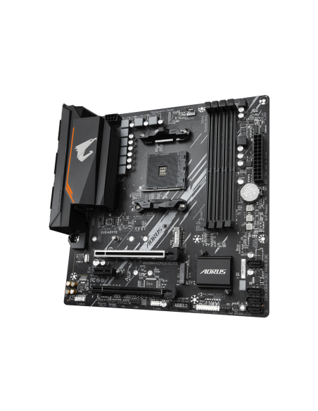 GIGABYTE B550M AORUS ELITE Placa base - Procesadores AMD Ryzen 5000, VRM de 5+3 fases, hasta 4733 MHz DDR4, 1xPCIe 4.0 + 1xPCIe 