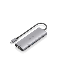 AISENS USB-C Dock 7 en 1, USB-C a 1xHDMI, 1xRJ45, 1xUSB-A 10G, 2xUSB-C 10G, 1xSD, 1xMicroSD, Gris, 20cm