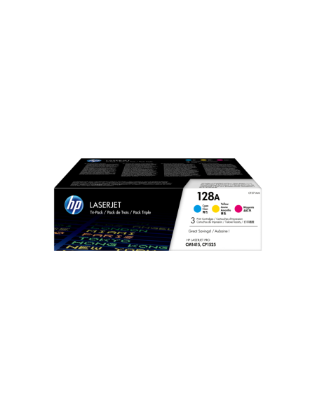 HP Pack de ahorro de 3 cartuchos de tóner original LaserJet 128A cian/magenta/amarillo