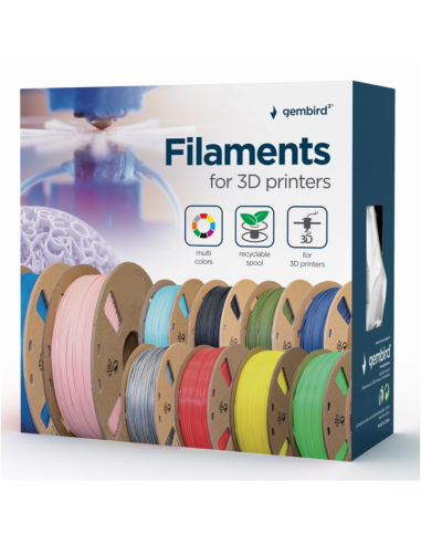 Gembird 3DP-PLA1.75GE-01-BK material de impresión 3d Ácido poliláctico (PLA) Negro 330 g