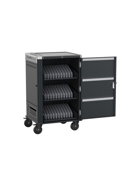 Ewent EW1701 carrito y armario de dispositivo portátil Armario de gestión y carga para dispositivos portátiles Negro, Gris