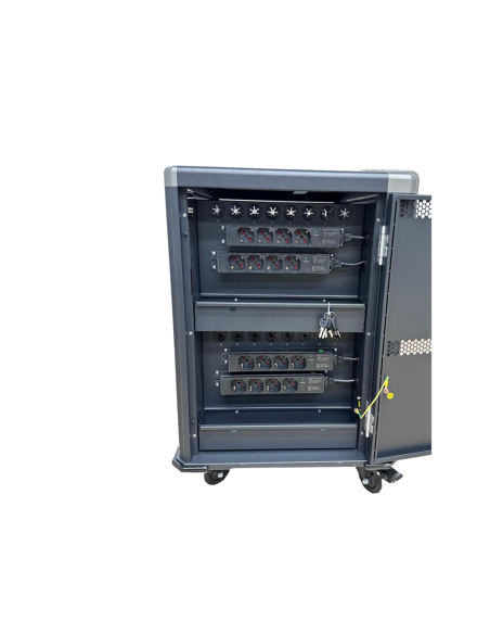 Ewent EW1703 carrito y armario de dispositivo portátil Carro de gestión y carga para dispositivos portátiles Negro, Gris