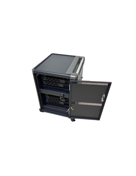 Ewent EW1703 carrito y armario de dispositivo portátil Carro de gestión y carga para dispositivos portátiles Negro, Gris