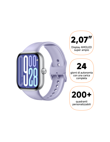 Xiaomi Redmi Watch 5 5,26 cm (2.07") AMOLED 47.5 mm Digital 432 x 514 Pixeles Pantalla táctil Púrpura