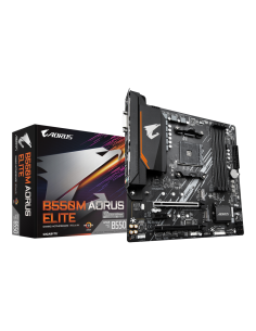 GIGABYTE B550M AORUS ELITE Placa base - Procesadores AMD Ryzen 5000, VRM de 5+3 fases, hasta 4733 MHz DDR4, 1xPCIe 4.0 + 1xPCIe  2