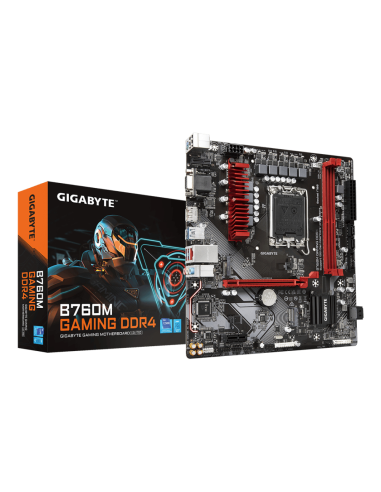 GIGABYTE B760M GAMING DDR4 Placa base - Soporta CPUs Intel Core de 14ª generación, VRM digital de 6+2+1 fases, hasta 5333MHz DDR