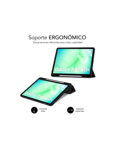 SUBBLIM Funda Tablet Shock Case Samsung Tab A11+ Negro 11" SmartCover magnético SlotPen