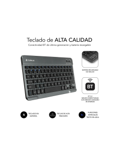 SUBBLIM Funda Tablet Keytab Pro Samsung Galaxy Tab A11 + Negro 11" Teclado BT Extraible