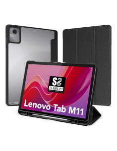 SUBBLIM Funda Tablet Clear Shock Case Compatible con Lenovo Tab M11 Negro 11" SmartCover