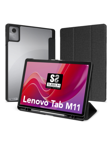 SUBBLIM Funda Tablet Clear Shock Case Compatible con Lenovo Tab M11 Negro 11" SmartCover