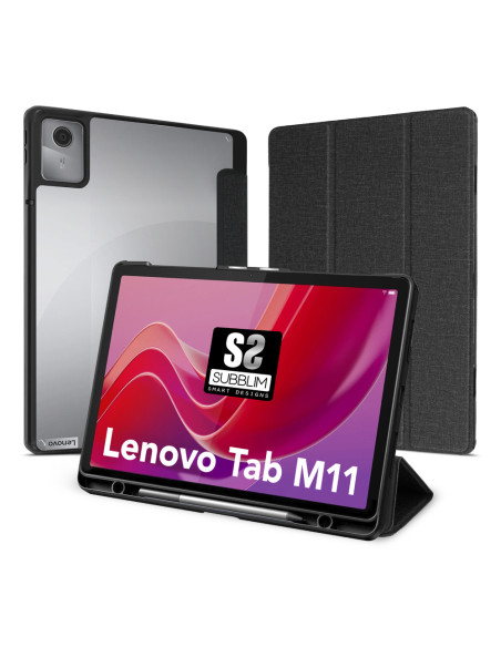 SUBBLIM Funda Tablet Clear Shock Case Compatible con Lenovo Tab M11 Negro 11" SmartCover