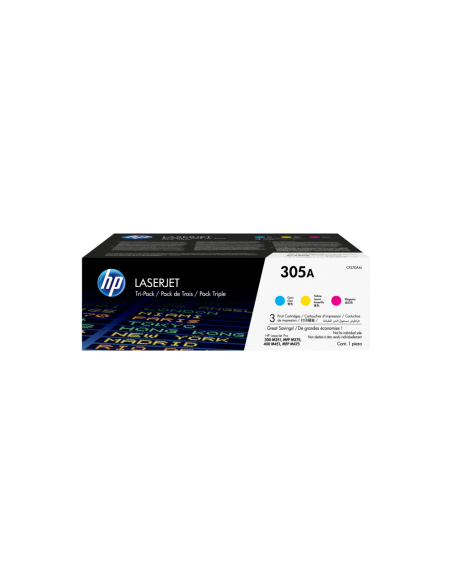 HP Pack de ahorro de 3 cartuchos de tóner original LaserJet 305A cian/magenta/amarillo