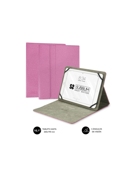 SUBBLIM Funda Tablet Clever Stand Tablet Case 10,1" Pink