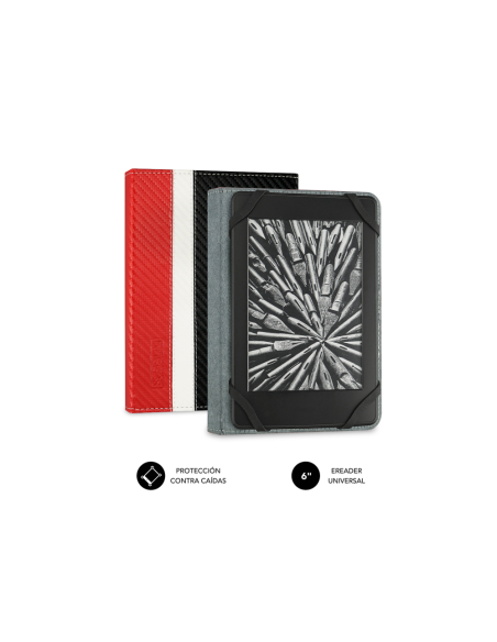 SUBBLIM Funda Libro Electrónico Clever Ebook Case 6" Red