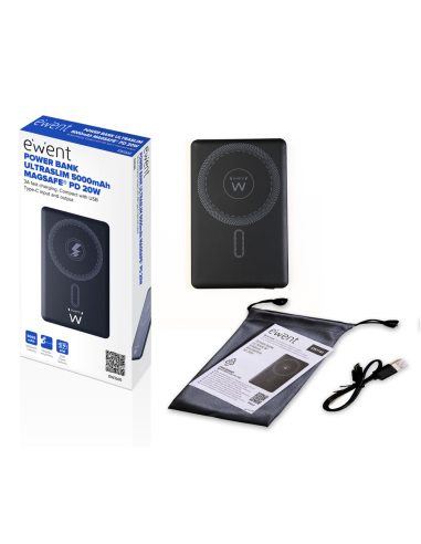 Ewent EW1160 batería externa Polímero de litio Cargador inalámbrico Negro