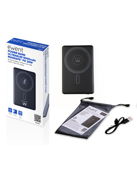 Ewent EW1160 batería externa Polímero de litio Cargador inalámbrico Negro