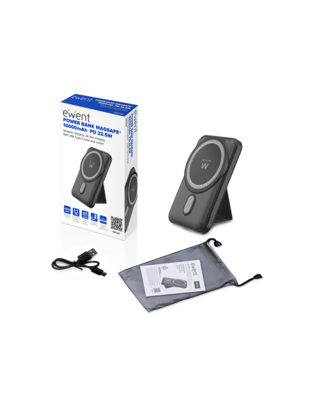 Ewent EW1162 batería externa Polímero de litio Cargador inalámbrico Negro