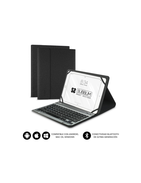 SUBBLIM Funda con Teclado KEYTAB PRO BLUETOOTH 10,1" Black