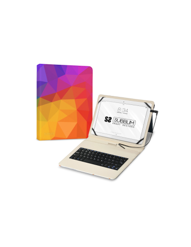 SUBBLIM Funda con Teclado Micro USB – Type C KEYTAB USB 11" Triangulos